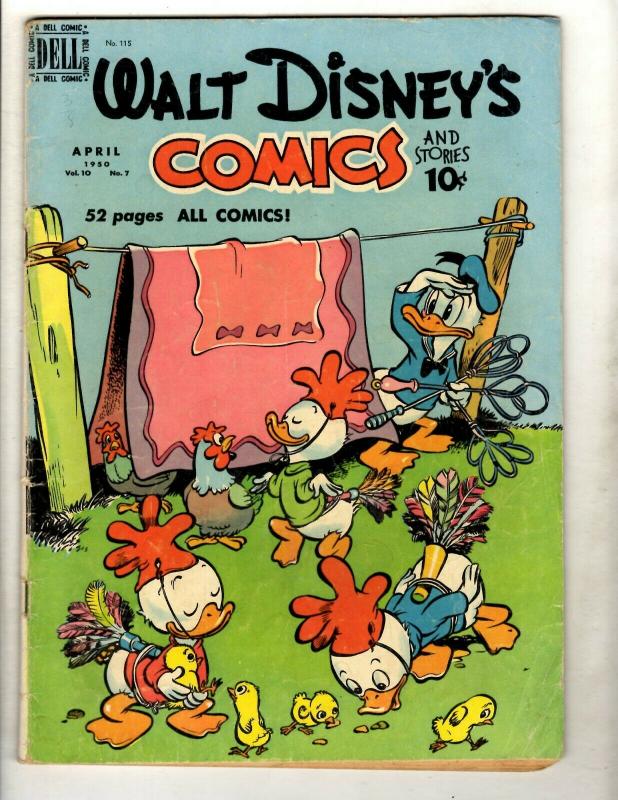 6 Walt Disney's Comics & Stories Dell Comic Books # 115 120 121 124 125 126 JK4 