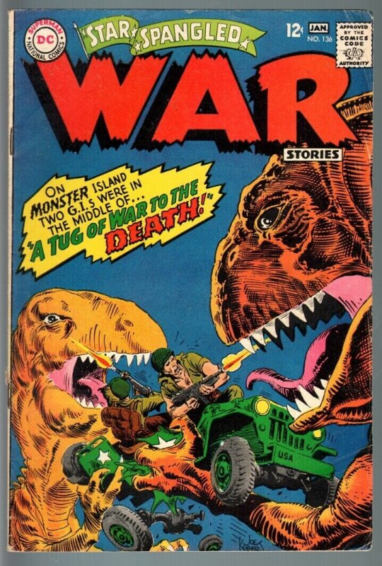 STAR SPANGLED WAR STORIES #136-1967-DC WAR COMIC-SILVER AGE-VG VG