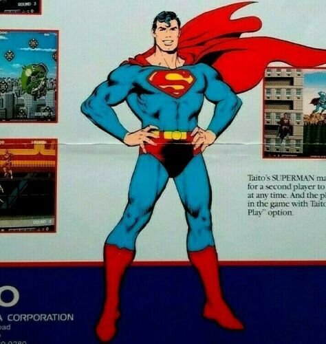 Superman Arcade Flyer Original 1988 Video Game Paper Art Comic Super Hero Taito 