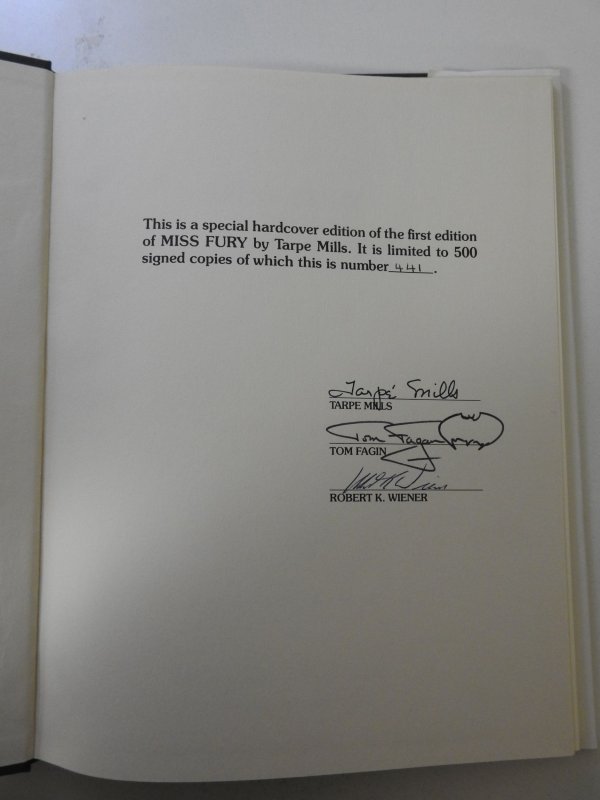 Miss Fury Special Hard Back Edition VF- Condition! Signed W/ no cert