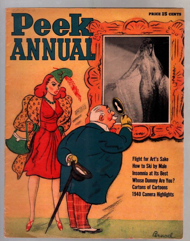 Peek Annual 1940-cartonns-gag photos-showgirls-pin-ups-swimsuits-pre WWII-VG/FN