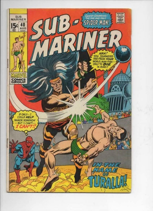 SUB-MARINER #40, VG+, Gene Colan, Marvel, 1968 1971, more in store, Spider-man 