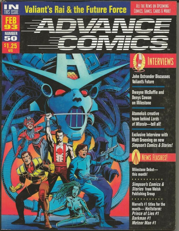 Advance Comics #50 ORIGINAL Vintage 1993 Capital City Rai Future Force