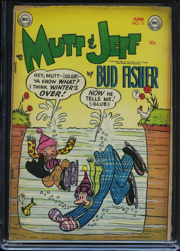 MUTT AND JEFF #71 - CGC-3.5, CR-OW - DC - Highest graded!