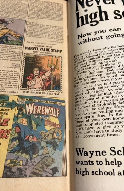 The Frankenstein Monster #9 (1974)vs Dracula key story