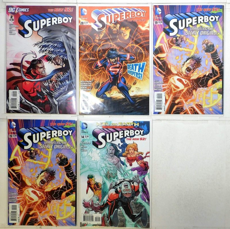 Superboy Lot of 5 #2, 14, 19 x2, 28 (2011) DC Comics 1st Print Comic Books