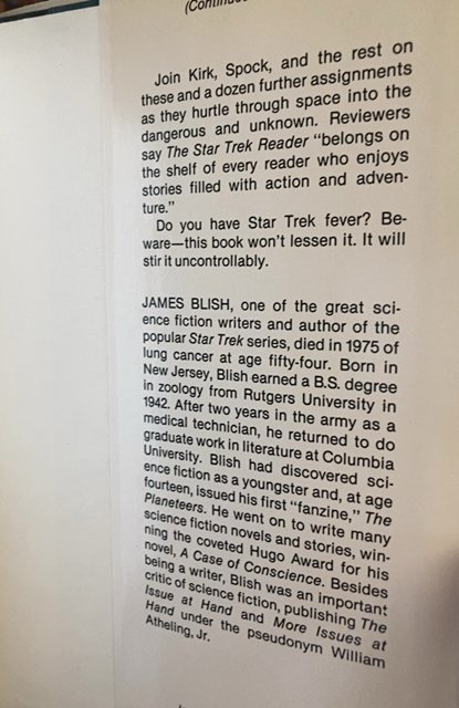 The star trek reader III,blish,1977, minor binding issue