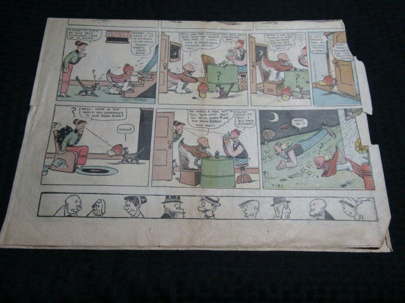 1921 July 31 WORLD HERALD Sunday Comic Section GD+ 2.5 4pgs Mutt & Jeff Mr & Mrs