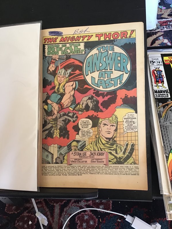 Thor #159 (1968) Affordable-grade Kirby!  “The Answer At Last!”  VG+