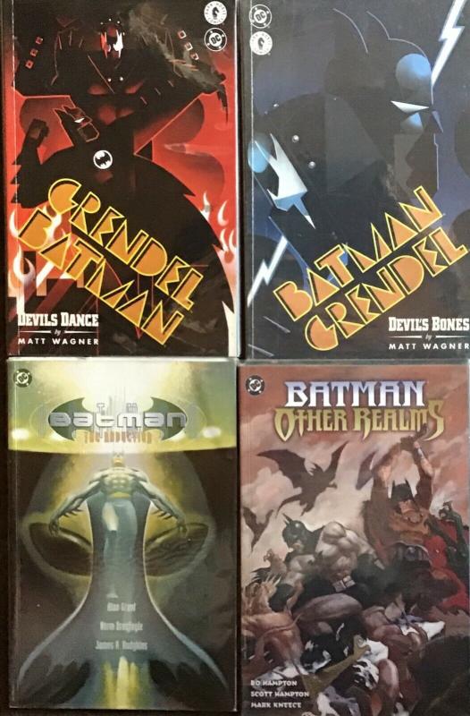 BATMAN DC 4 TRADE PAPERBACKS;OTHER REALMS,GRENDEL,THE ABDUCTION ALL VF/NM 