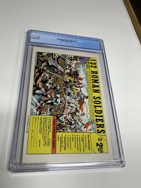 Amazing Spider-man 214 Cgc 9.8 White Pages Marvel Bronze Age