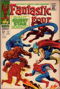 Fantastic Four #73 - Daredevil, Spider-Man, & Thor (7.5 / 8.0) 1968