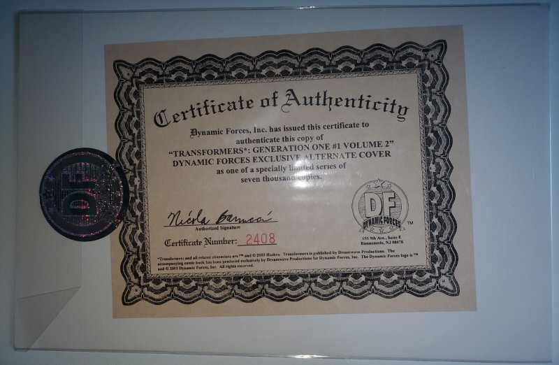 Transformers Generation One #1 Dynamic Forces #2408 Alternative Cover (NM 9.4)