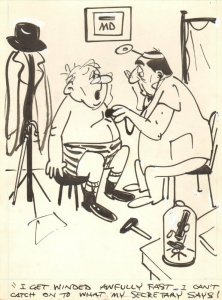 Winded Guy at Doctors - Humorama 1960 art by Reamer Keller 