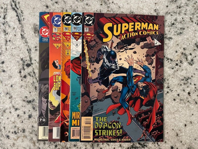 5 Action Comics Feat. Superman DC Comic Books # 707 708 709 711 795 61 J860
