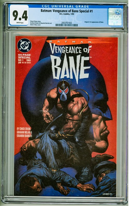 Batman: Vengeance of Bane #1 (1993) CGC 9.4! 1st Appearance of Bane!