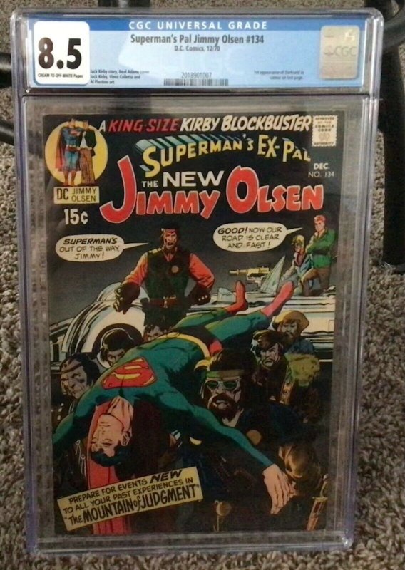 D.C. Comics, Jimmy Olsen #134, First Darkseid, CGC 8.5, Cr/OW pages, Mega DC Key