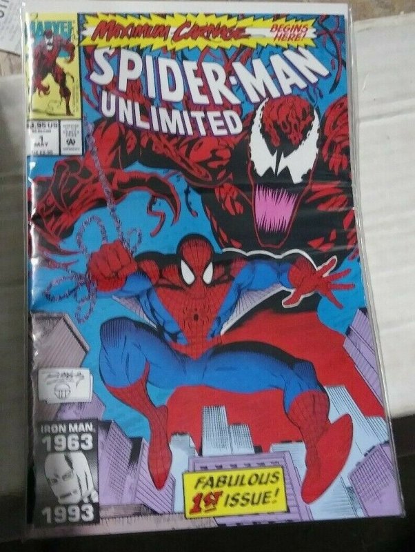 SPIDER-MAN UNLIMITED # 1 1993 MARVEL maximum carnage  1st shreik venom movie key 