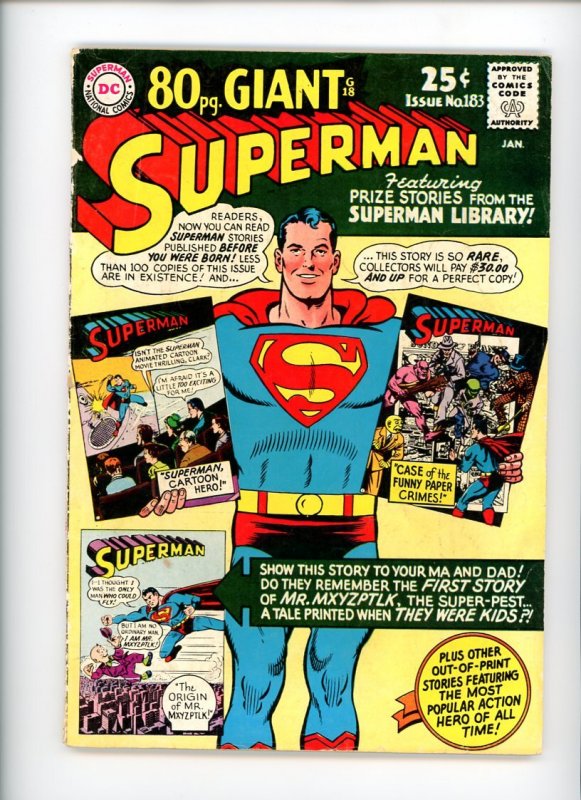 Superman #183  VG/F  1966  80-Page Giant!