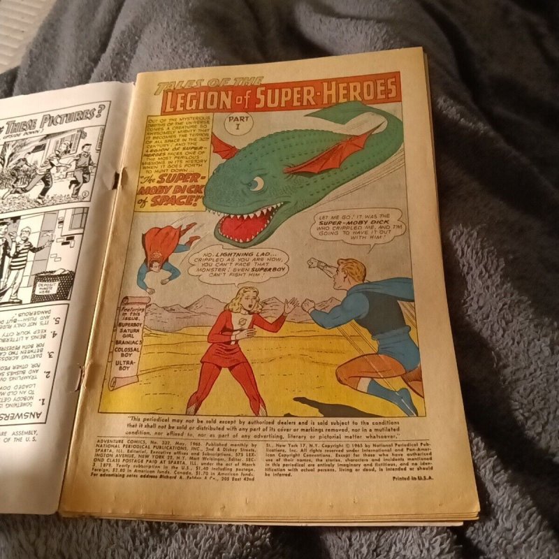 Adventure Comics 332 DC 1965 LIGHTNING LAD LOSES HIS ARM KEY SILVER AGE Superboy 