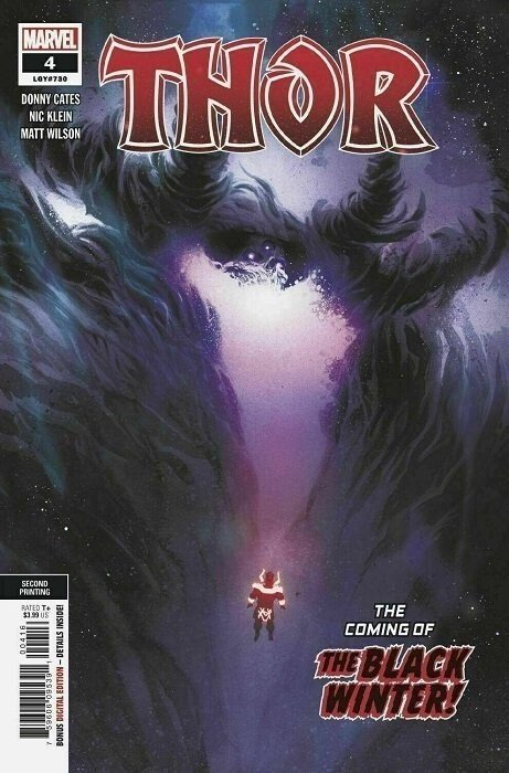 THOR #4 (2020) NIC KLEIN 2nd PRINT VARIANT 1st BLACK WINTER COVER MARVEL NM
