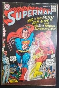 Superman #199 Key 1st Superman Vs. Flash Race 1967 DC VG