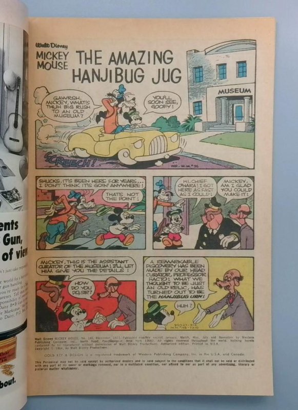 Walt Disney's Mickey Mouse #146, VG+ Gold Key, 1973