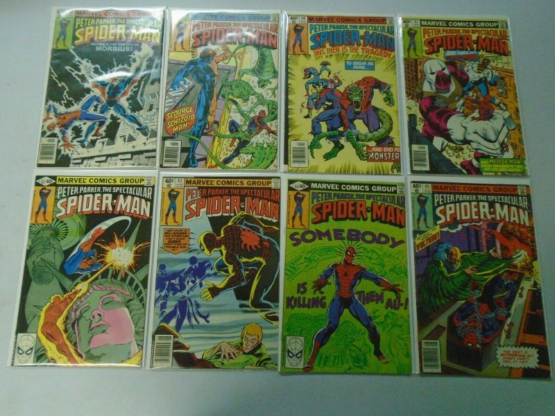 Spectacular Spider-Man lot 16 40c covers from #30-45 avg 5.0 VG FN (1979-80)