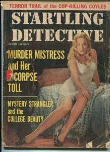 STARTLING DETECTIVE-10/1959-COP-KILLING COLYE BROTHERS-MYSTERY STRANGLER VG