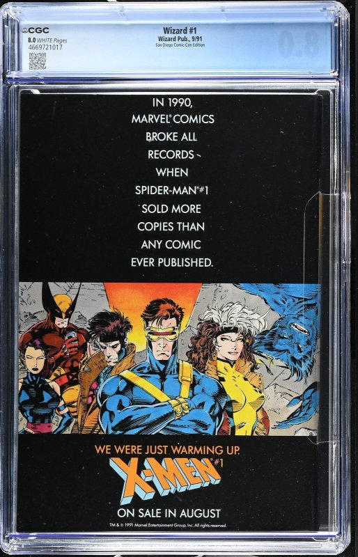 Wizard (1991) #1 CGC 8.0 1st Wizard price guide McFarlane - San Diego Comic-Con