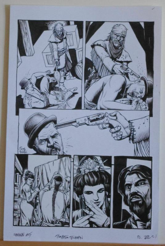 TIMOTHY TRUMAN original art, HAWKEN #5, Pg #21, Time for a talk, 11x17, 2011