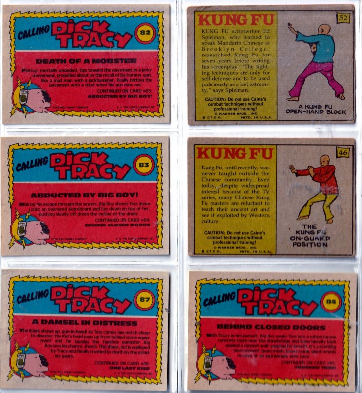 Dick Tracy/Kung Fu/Star Wars/Meteor Man Trading Cards