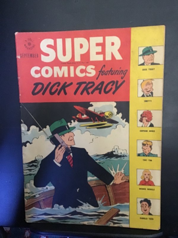 Super Comics #112 (1947) rare early Dick Tracy key!VG+. Wow!