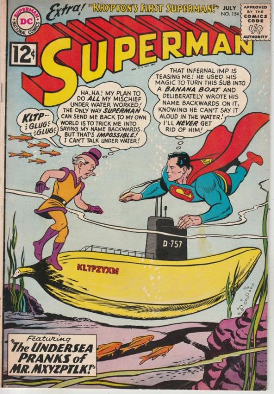 Superman #154 (Jul-62) VF- High-Grade Superman, Jimmy Olsen,Lois Lane, Lana L...