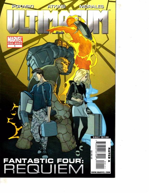 Lot Of 2 Marvel Comic Books Ultimatum Fantastic Four Requiem #1 X-Men #1 BF3