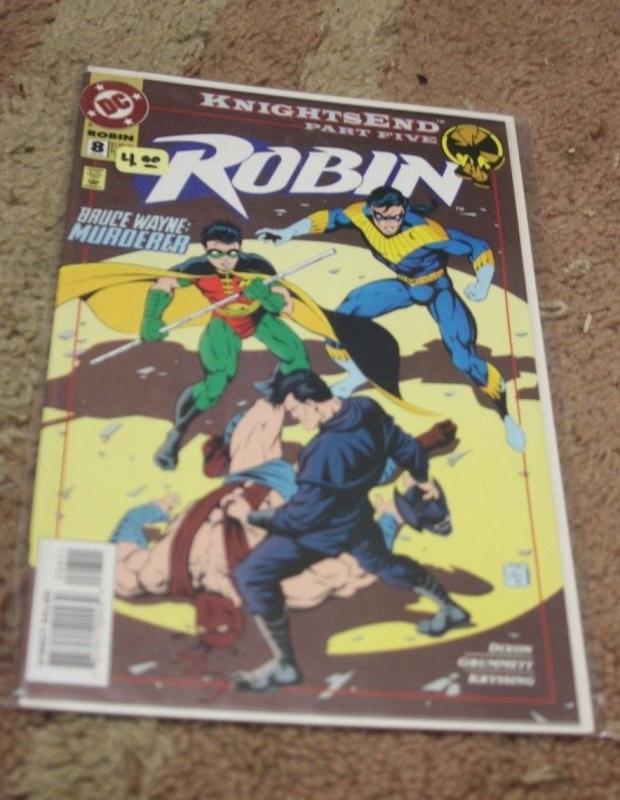 Robin comic #8 (Jul 1994, DC) bruce wayne murderer knightsend pt 5 nightwing