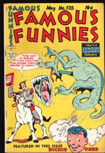Famous Funnies #178 1949-Dragon fight cover by Stephen A. Douglas-Scorchy Smith-