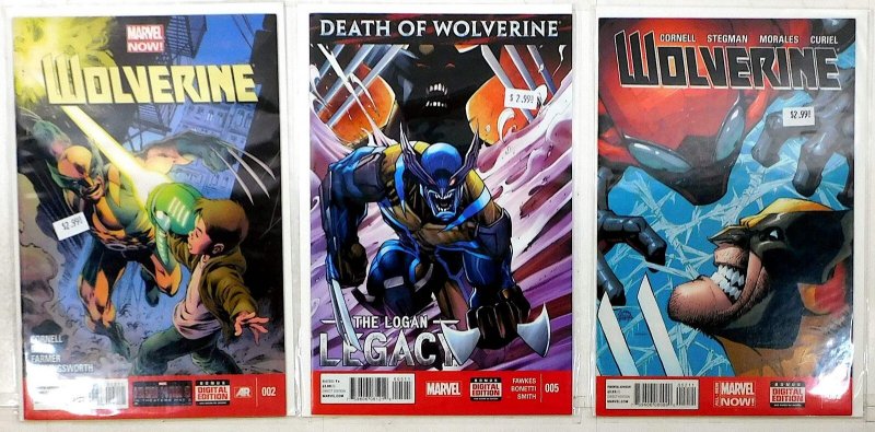 Wolverine Lot of 3 #4th 2, 5th 5, Logan Legacy 5 2013 Marvel 1st Print Comics