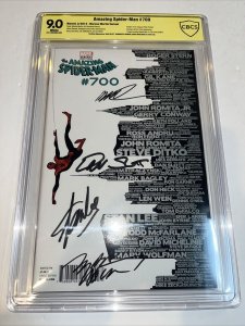 Amazing Spider-Man (2013) # 700 (CBCS 9.0 WP) Verified Signature Stan Lee +3