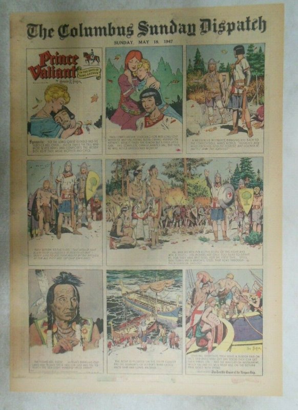 Prince Valiant Sunday Page by Hal Foster from 5/18/1947 Tabloid Page Size !