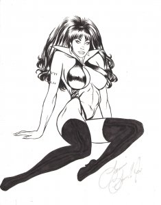 Vampirella Art by Louis Small Jr Ink Art - Signed