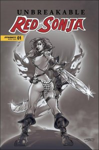 Unbreakable Red Sonja #1U VF/NM ; Dynamite | FOC 1:7 variant B&W