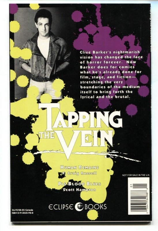 Tapping the Vein # 1989 Green logo variant-Eclipse Clive Barker comic book NM-