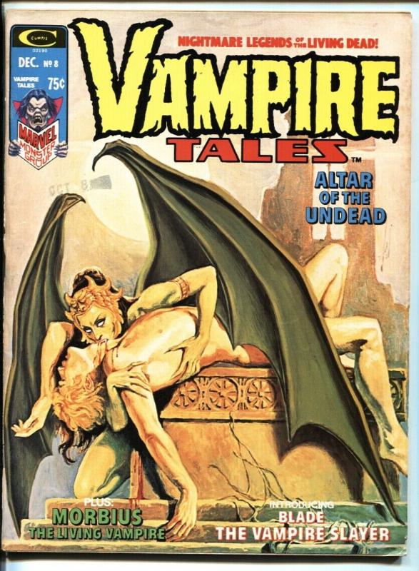 Vampire Tales #8 1974 First SOLO BLADE story.