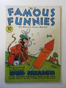 Famous Funnies #72 (1940) GD/VG Condition stamp fc, moisture damage