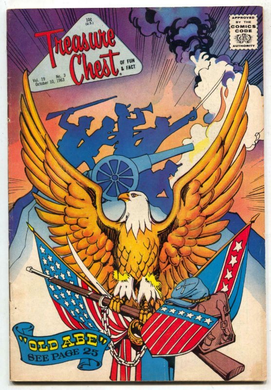 Treasure Chest Vol. 19 #3 1963-AMERICAN FLAG & EAGLE cover