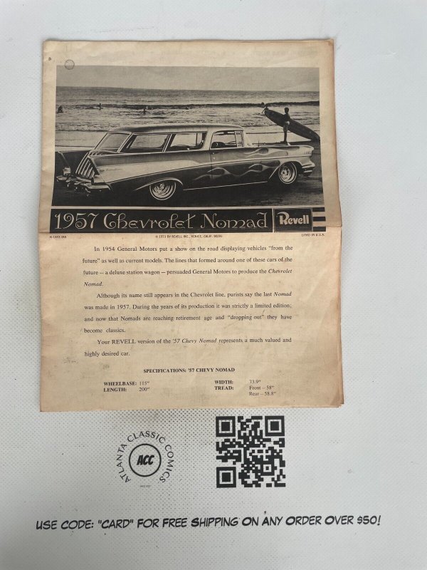 1957 Chevrolet Nomad Revell Model Building Kit Instruction Manual 1973 4 J219