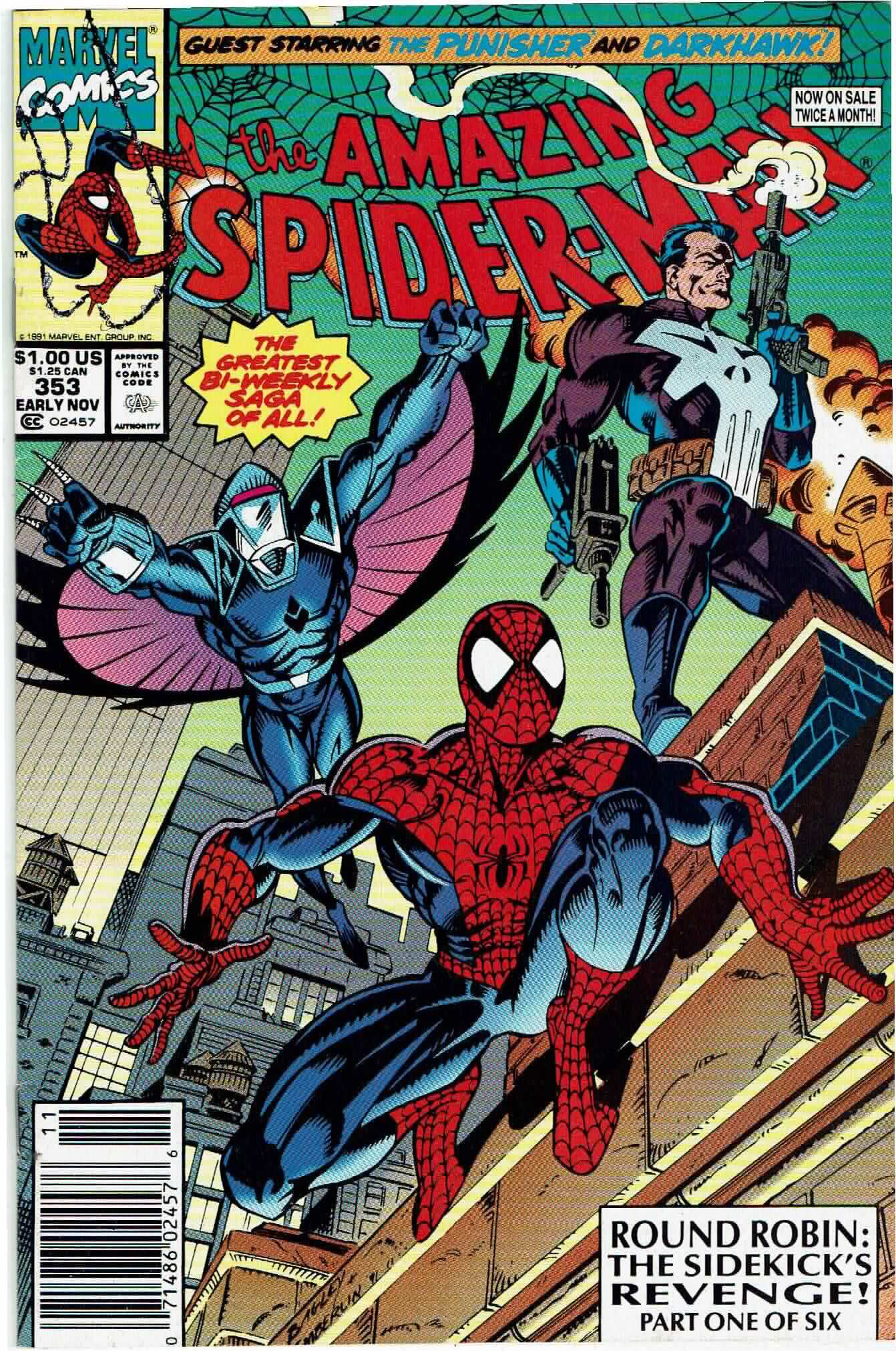 Amazing Spider-Man #353 (1963 v1) Punisher Darkhawk Newsstand NM- | Comic  Books - Copper Age, Marvel, Spider-Man, Superhero / HipComic