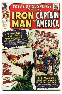 TALES OF SUSPENSE #61 -- 1965 -- IRON MAN -- CAPTAIN AMERICA -- comic book --...