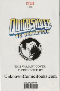Quicksilver No Surrender # 1 Variant Unknow Comics Exclusive NM Marvel [D4]